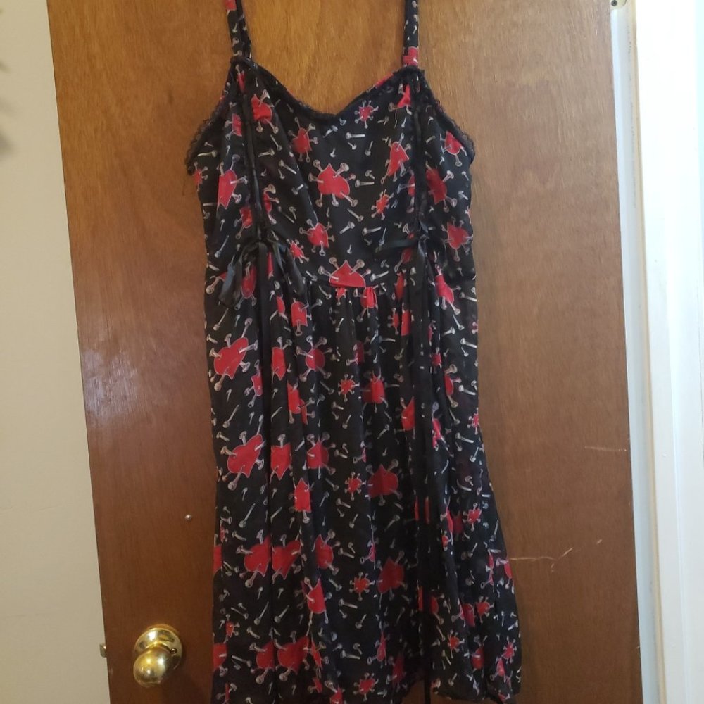Vintage TRIPP NYC Nail in Heart Valentine Corset Dress Torrid Plus Sz 2X
